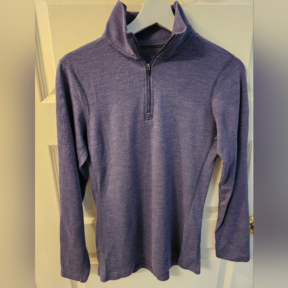 Woolx  Brooke Quarter-Zip in Denim Blue, SzM